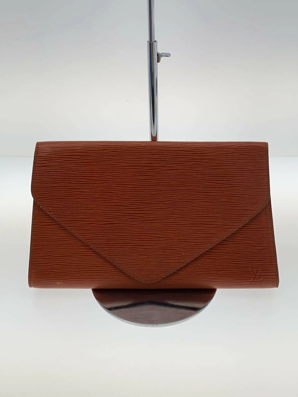 LOUIS VUITTON Clutch Bag Leather Brown